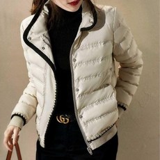 직장인 방한 패팅 스타일 겨울 코디 숏 배색 점퍼 출