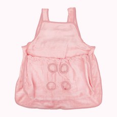 寵物珊瑚絨吸水速乾浴袍圍裙，可調節手套擦拭, 撸貓服(露腳款)-粉紅, 1個