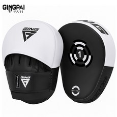 GINGPAI 징파이 내충격 복싱 핸드미트 킥복싱 훈련 패드 코치 손미트 GXFQJSB, 1개, 화이트