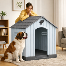 홈메이드 강아지집 애견 하우스 실내 실외 야외 개집 반려동물 대형견 초대형집, 1개, 그레이