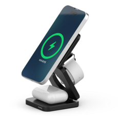 코딩 맥폴딩3in1 아이폰 애플 워치 갤럭시 호환 접이식 고속무선 맥세이프 충전기 KMFC31, 1개, 04. 블랙