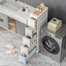 상덕 틈새 수납장 이동식 슬림 플라스틱 서랍장, 1개, 파스텔 톤 3색