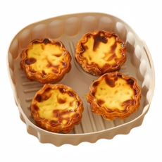 실리콘 에어프라이어 용기 가정용 내열 오븐 케이크 베이킹 사각 접시, 살구색, 17.5*17.5*5센티미터