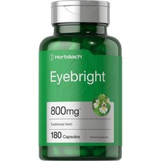 Horbaach Eyebright 보충제 | 허브 캡슐 | 800mg | 180개 | GMO 프리 글루텐 프리 보충제, 1개