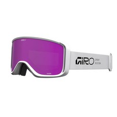 Giro Sagen 성인용 스노우 고글 - 울트라 블랙/옐로우 렌즈가 있는 레드 플로우 스트랩 212470, 화이트 스택 - 앰버 핑크