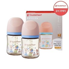 더블하트 모유실감 3세대 PPSU 애니멀타운 (젖꼭지S), 애니멀타운 젖꼭지(S), 2세트, 160ml