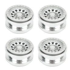 Plplaaoo 7.4cm(2.9인치) 알루미늄 합금 RC 자동차 바퀴 - 4피스 세트 AXAIL SCX6 1/6 스케일 및 트럭용 12홀 드리프트 타이어 허브 미끄럼 방지, 실버
