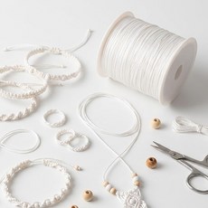 앙플러스 단단한 나일론 매듭실 팔찌 매듭끈, 화이트, 1개