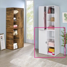 生活大發現 三格一門衣櫥 寬69CM 衣櫃 附門收納櫃 衣架, 白色櫃子-加購=門板1片