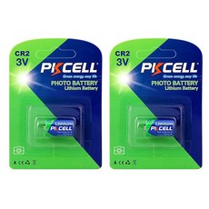 PKCELL 리튬 건전지 CR2 3V 카드팩 2개, 1개입