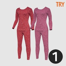 트라이 순면 꽃무늬내의 40수 할머니내복 양면 겨울 보온내의 세트