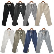 면 스판 일자 루즈핏 배기 밴딩 코디 면바지