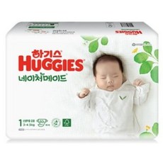 2021 신형 하기스 네이처메이드 밴드형 기저귀 신생아용 1단계(3~4.5kg), 1단계, 118매