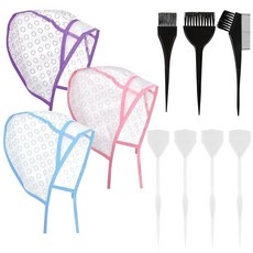 하이라이트 캡 하이라이트 캡 헤어 하이라이트 캡 전문 하이라이트 캡 헤어 컬러링 브러시 후크 포함 헤어 염색 캡 하이라이트 키트 살롱 미용 여성 남성용 9개