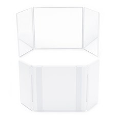 조수석 선바이저 미러 LED 거울 사각 화장 룸밀러, 1개, 화이트 3면 접이식 조명 미포함, 기본 색상