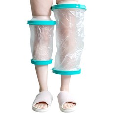 깔끔더하기 무릎 다리 깁스 샤워 기브스 방수커버, 투명-무릎L, 1개