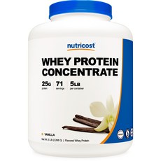 nutricost 濃縮乳清蛋白粉, 香草, 1入, 2268克