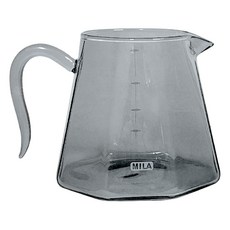 咖啡燒杯 刻度燒杯, 透黑, 1個, 600ml, MILA山形玻璃咖啡壺600ml-透黑