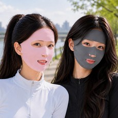 1+1 풀페이스 커버 여름 자외선차단 전면 얼굴 마스크 햇빛 가리개, 1세트, 핑크