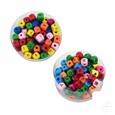 나무 비즈 팔찌 목걸이 세트 공예 키트 브이앤맥 비즈 장식 세트, 한글자음, 1개