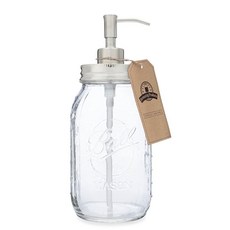 Jarmazing Products Quart Size Mason Jar Soap and Lotion Dispenser - 946.4 ml (32 oz) Made of rust-, Translucent glass/stainless st