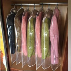 全透明防塵衣物收納罩 防塵 防蟲 防潮 防皺 衣物保護袋, 1個, 底部開口 1個裝 ,90*60 小號 常規款