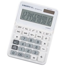 利百代 12位元計算機 LB-5027CA 太陽能雙電源, 白, 1個