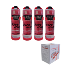 투척용소화기 (4본 1세트) 던지는소화기 액체소화탄 액상소화기 액체소화기 거치대포함, 1개
