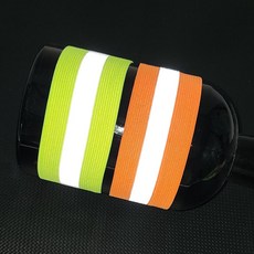 고탄력 안전 반사밴드 2줄 야간활동 반사광 2컬러 세이프티, 오렌지(b), 1개