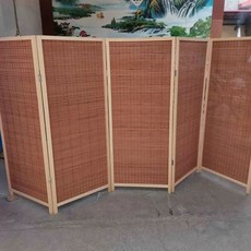 원목 파티션 낮은 가림막 식당 사무실 가리개 식당, 100x40cm 5팬 탄화목