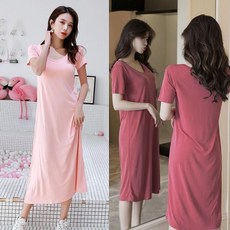 신비가 홈웨어 수유원피스 캡내장 모달 원피스