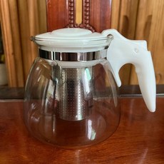 KP茶吧機保溫壺 飄逸壺 花茶壺 玻璃茶壺 玻璃泡茶壺, 1個, 白色,900毫升
