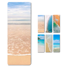 1.5mm 천연고무 요가매트 초박형 휴대용 미끄럼방지 운동매트 필라테스 요가 전용, 1개, 스카이 오션