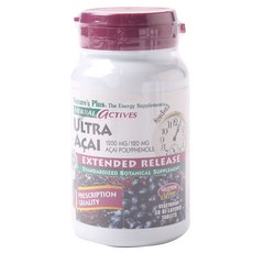 Natures Plus 無麩質巴西莓素食錠 1200mg 120mg, 1個, 30 件