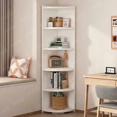 코너 책장 다용도 선반 인테리어 책장, 1개, 흰색