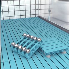 욕실 매트 4cm 화장실발판 논슬립 높은 미끄럼 화장실 샤워 두꺼운 4개, 1개, 6cm 블루