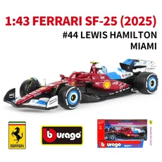 부라고 1:43 스케일 페라리 SF25 마이애미 스테이션 F1 포뮬러 원 다이캐스트 자동차 모형 (수집 전시 선물, 01 SF25 44