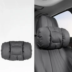 메모리폼 가죽 자동차 헤드레스트 목 지지대 등받이 통기성 펀칭 디자인 편안한 비즈니스 스타일 차량용, black headrest