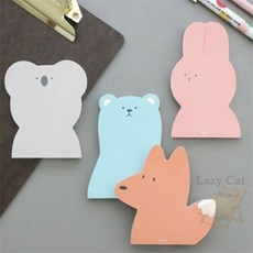 나른한고양이 애니멀 떡메모지 예쁜문구 메모장 다꾸용품, Pink Rabbit
