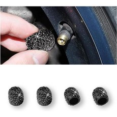 JUSTTOP 4팩 수제 크리스탈 라인스톤 타이어 밸브 스템 캡 휠 밸브 매력적인 방진 블링 카 액세서리 자동차 트럭 및 오토바이용 유니버설-화이트, Black