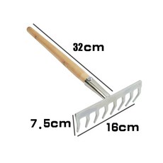 온코 잔디 송토기 농업 관리 11톱니 에어레이터 괭이, 8치 스틸플레이트 갈퀴 손잡이 포함, 1개