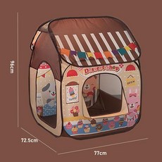 兒童遊戲屋室內帳篷 聖誕老人主題 簡易可摺疊, 中號甜品屋【帶出餐口】,單帳篷【免安裝可收納】, 1個
