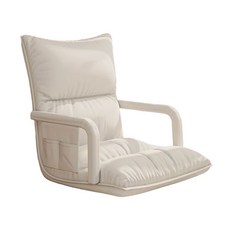 가정용 각도조절 등받이 좌식의자 원룸 기숙사 1인용 소파 팔걸이 의자 YSQ, 1개, 아이보리