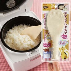 일본 토루네 밥알 안붙는 스탠딩 주걱 고양이발 밥주걱, 1개, 베이지