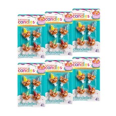 씨앤초이스 파티 꼬깔 곰돌이 생일초 4개입X6세트 캔들, 30g, 12세트
