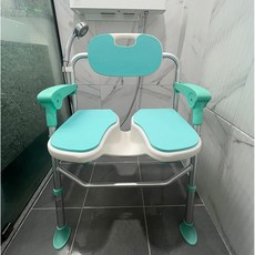 리니앤지 노인 어르신 환자 안전 목욕 의자 욕실 샤워 접이식 미끄럼 방지 난간, 1개, 그린 어르신 목욕의자