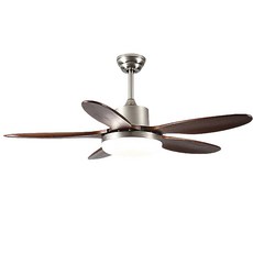 青古銅核桃木色吊扇燈，木紋扇葉，LED照明，六段風速遙控吊扇，適用小坪數空間, HC626青古銅+核桃木色-52寸變頻遙控+手機APP+無極調光