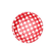 파티용 종이접시 체크레드 6개 18Cm 생일 일회용, 단품, 단품