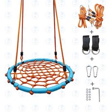 원형그네 정원 해먹 그네 스윙 펜션 그물망 캠핑장, 60cm 그린오렌지 로프, 1개