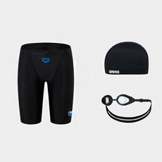 아레나 생존수영 키트 다이브 초등학생 키즈 남아동 4부 3종 수모 세트